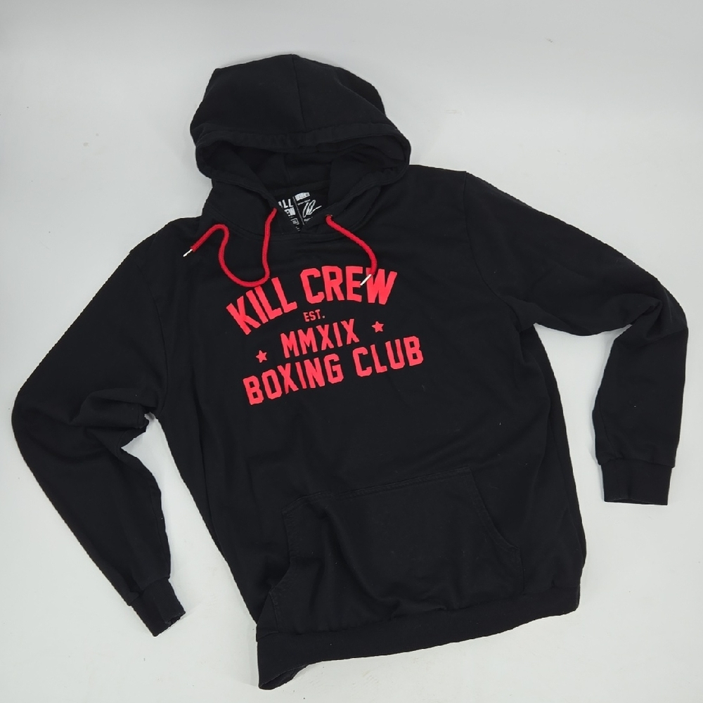 Kill Crew Boxing Black Hoodie with Red Accents XL